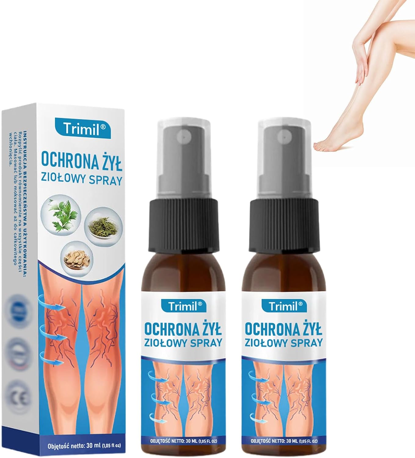 Trimil ziołowy Spray, profesjonalny spray do leczenia, Trimil Spray na Żylaki, Naturalne Spray na łydki przeciw żylakom (2)