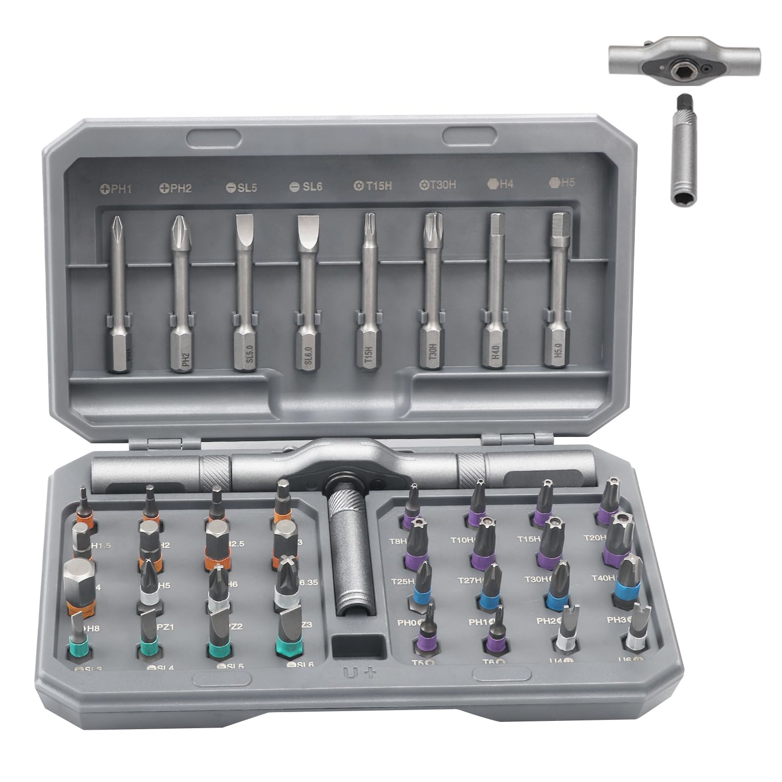 42 in 1 Magnetic Screwdriver Sets, Ratchet Screwdriver Set including Detachable T-Ratchet Handle