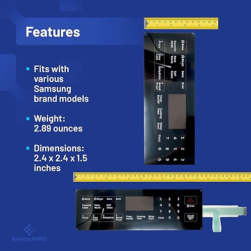 Miniatura 4 de EvertechPRO Reemplazo del interruptor de membrana del aparato para Samsung DG34-00027B PS11735749 DG34-00027A