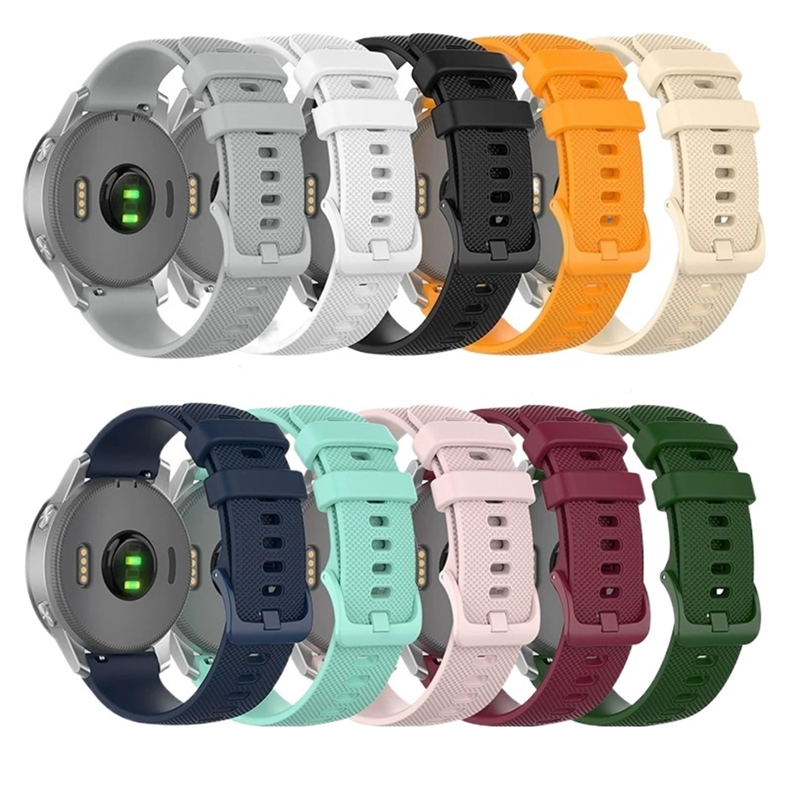 Silikonowy pasek do zegarka z szybkim zapięciem, 16 mm, 18 mm, 20 mm, 22 mm, szary, 18 mm