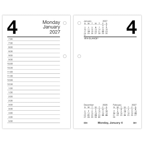 AT-A-GLANCE 2027 Desk Calendar Refill for E1700 Base, Daily Desk