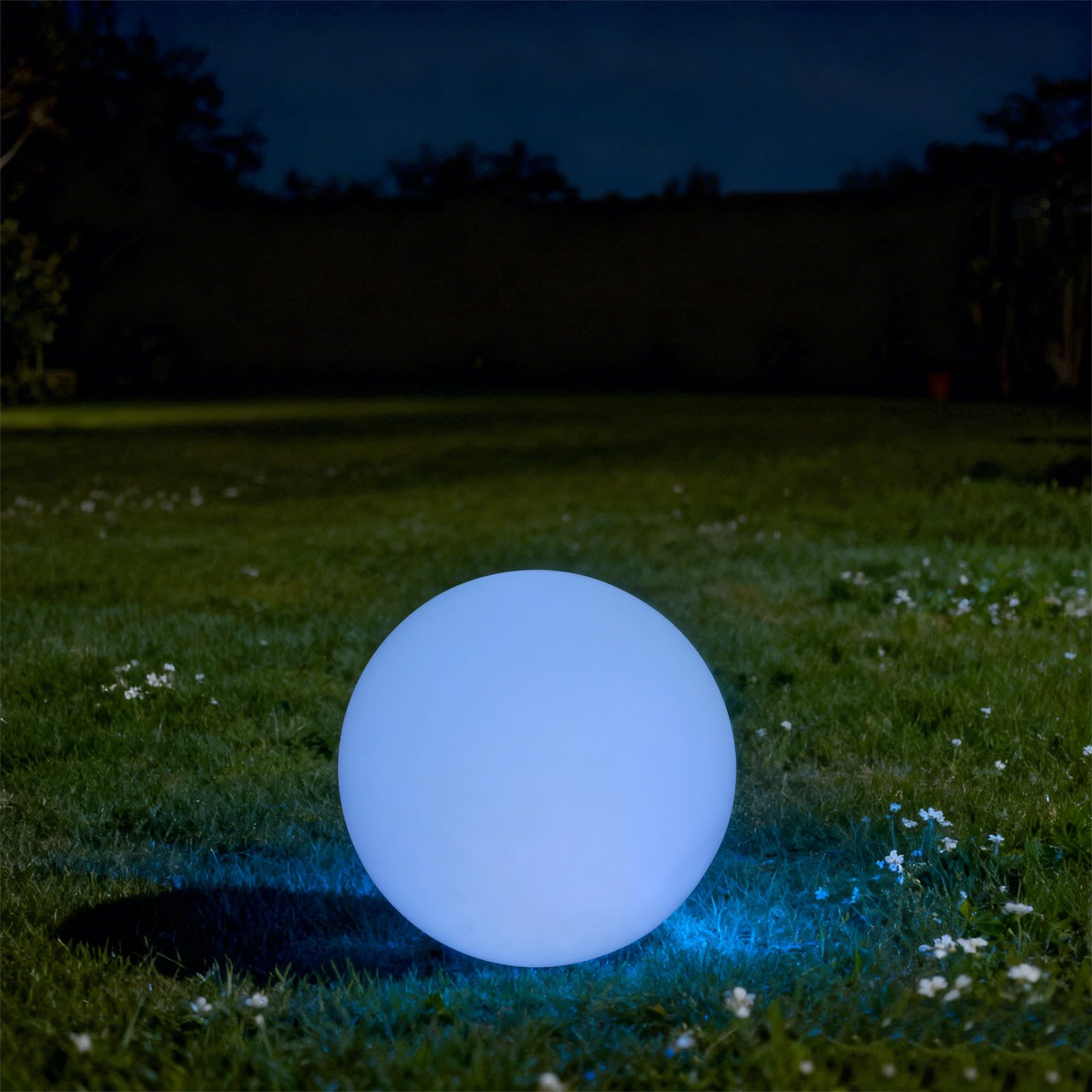 16" Wasserdicht Außen Kugelleuchte LED Kugellampe mit Fernbedienung, Farbwechsel Leuchtkugel Garten Kugel, 16 Farben, 4 Modi, IP65, Dimmbar Nachtlicht für Zuhause und Dekorieren