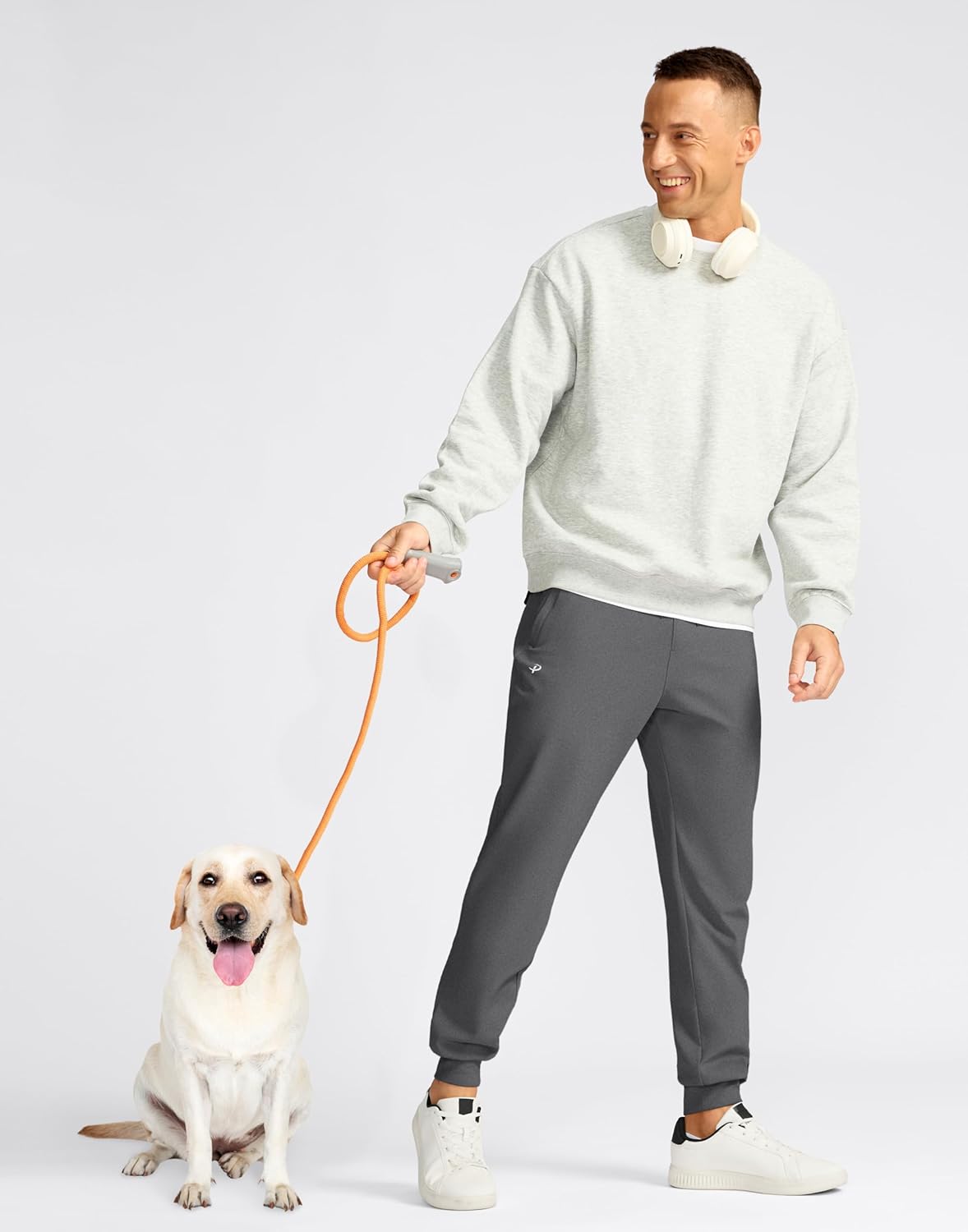 Pudolla Men's Fleece Joggers with 3 Zipper Pockets Warm Athletic Pants Winter Workout Gym Running Sweatpants for Men - Image 3