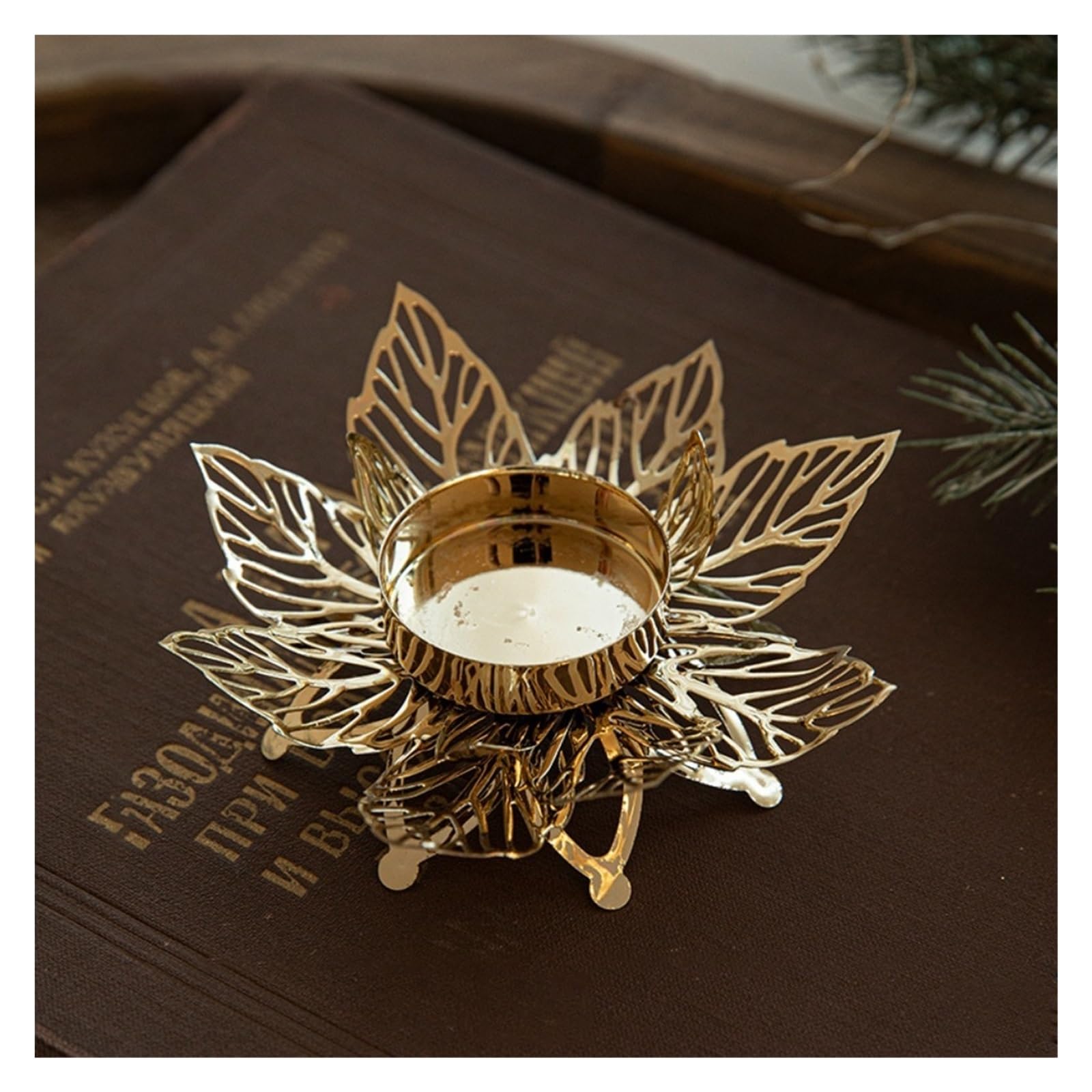 Iron Candle Holders 3pcs Candle Tray Snowflake Holders Flower Shape Iron Christmas Candleholder Golden Tealight Wedding(Color 1)