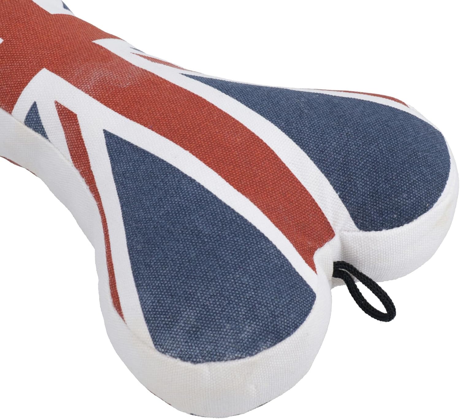 Large Sylish Union Jack Bone Canvas Dog Puppy Toy with Squeak Gift -(30cm L)