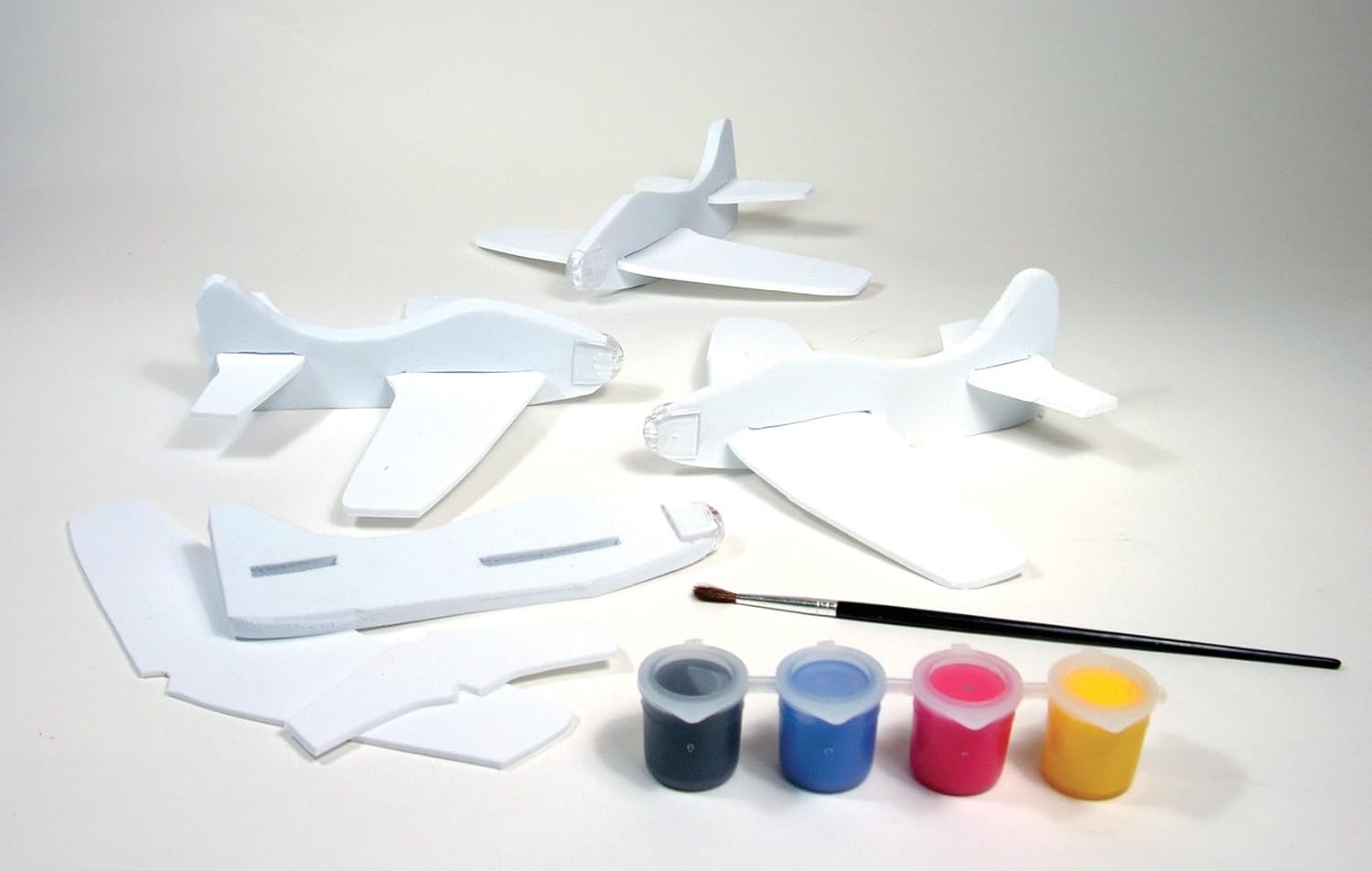 Creativity for Kids Four Foam Fliers Mini Craft Kit - Paint 4 Foam Glider Airplanes, Small Gifts for Kids , Red
