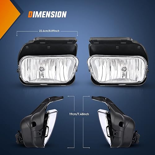Miniatura 7 de Nilight Conjunto de luz antiniebla compatible con Chevy Silverado 1500 2500 3500 2002 2004 2005 2006 2007 Avalanche 2002 2002-2006 sin revestimiento