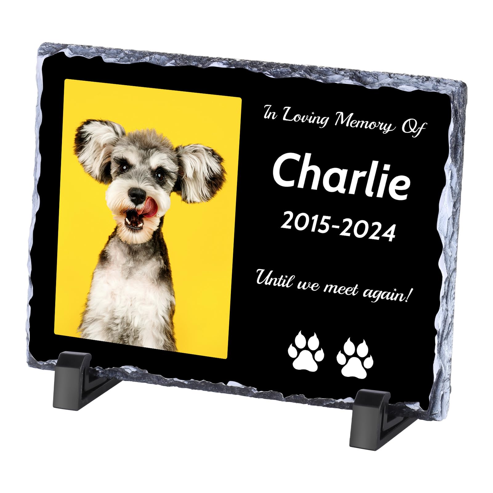 WACAR Dog Memorial Gifts for Loss of Dog, Personalised Pet Memorial Picture Frame Plaque, Dog Memorial Stone, Pet Loss Gifts, Cat Memorial Gifts, Gifts for Cat Lovers, Cemetery Decorations for Grave