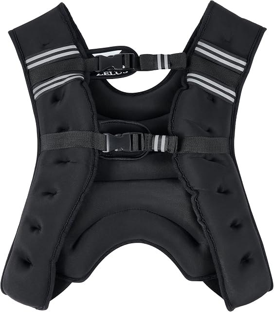 ZELUS Weighted Vest for Strength Training, 11kg/14kg Adjustable Exercise Equipment for Home Gym, Iron Sand Weight Vest with Armband Holder for Men Women Fitness Workout Cardio