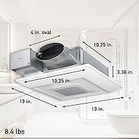 Vista 2 de Panasonic FV-0510VSL1 WhisperValue - Ventilador de baño de bajo consumo con luz LED - 50-80-100 CFM