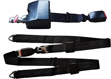 Wheelchair Tie Down,Combination Lap and Shoulder Belt with Automatic Retractor and Male Plug Connector,Shoulder Belt Mounted for L-Track