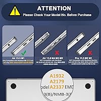 Vista 2 de MOSISO: Compatible con funda para MacBook Air de 13 pulgadas, versión 2022, 2021, 2020, 2019, 2018, Touch ID A2337 M1 A2179, A1932, funda rígida