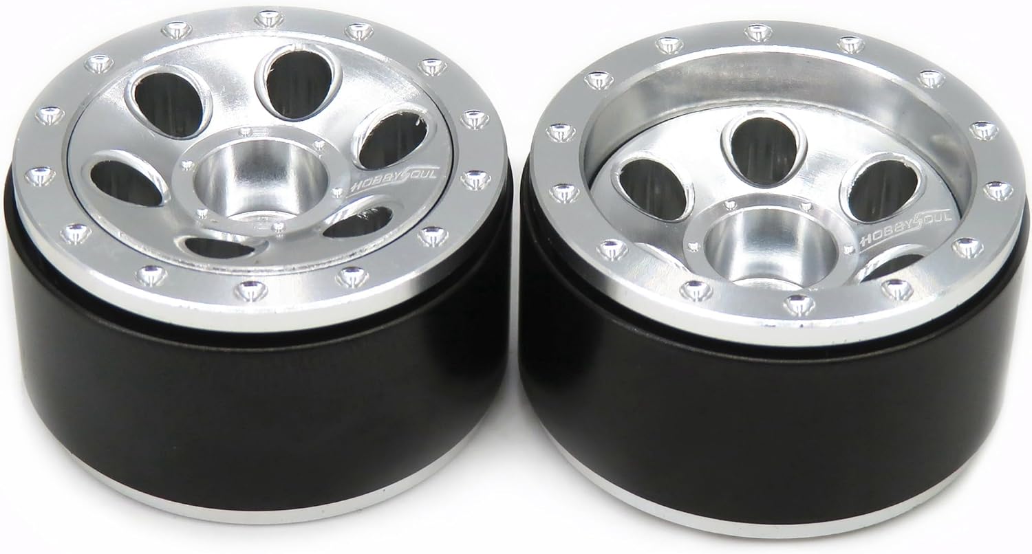 hobbysoul RC Adjustable Offset 1.0 Micro Beadlock Wheels Deep Dish Rims for 1/18 TRX4M 1/24 Crawler SCX24,(4-Pack