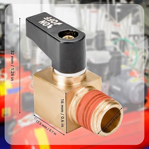 Miniatura 2 de Válvula de compresor de aire NPT macho x NPT hembra tipo bola válvula de drenaje mini válvula de bola de latón para compresor de aire