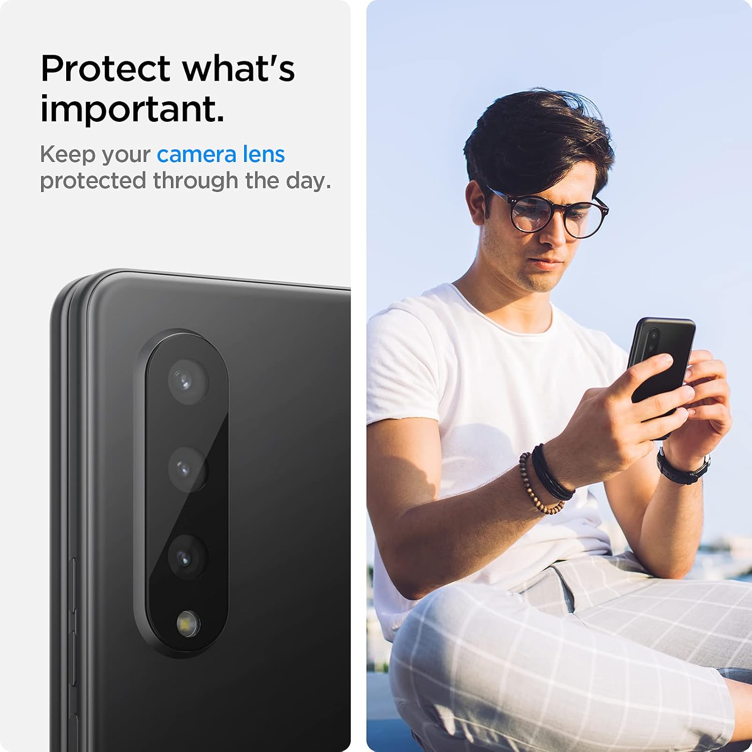Spigen Camera Lens Screen Protector [Glas.tR Optik] Tempered Glass designed for Galaxy Z Fold 3 (2021) - 2 Pack