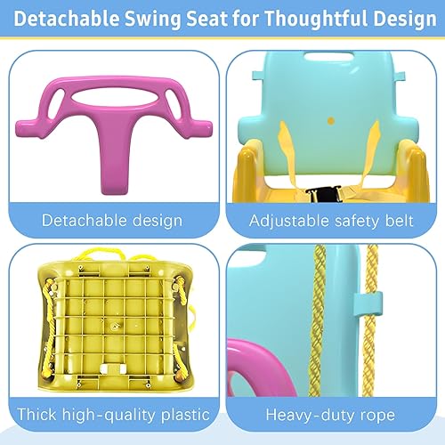 Miniatura 3 de Columpio multifuncional para niños pequeños, columpio plegable para bebé para uso en exteriores e interiores, fácil de instalar y almacenar