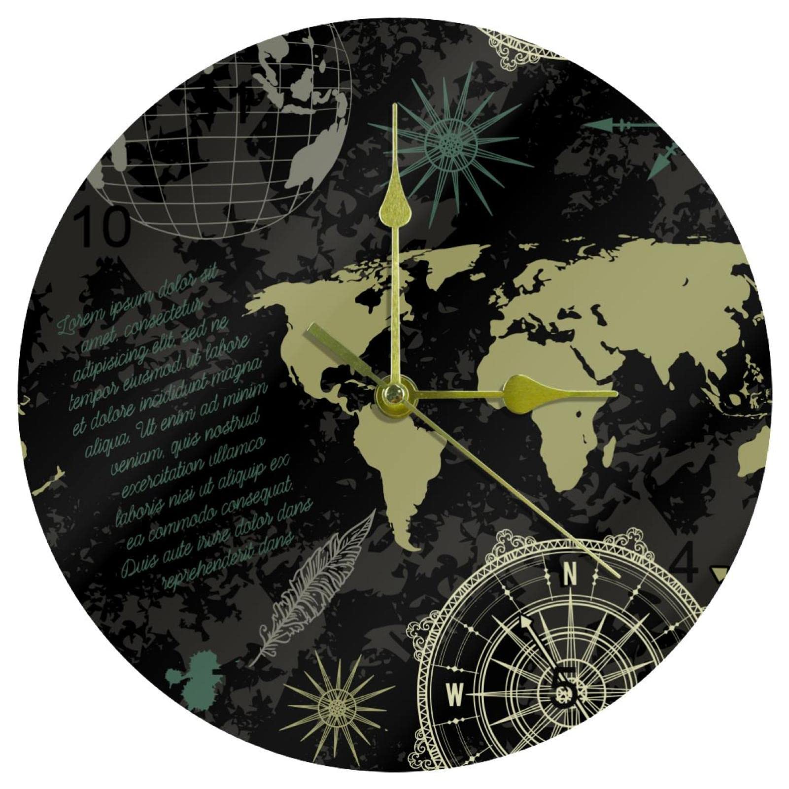 Horloge murale à quartz silencieuse pour chambre à coucher sans tic-tac