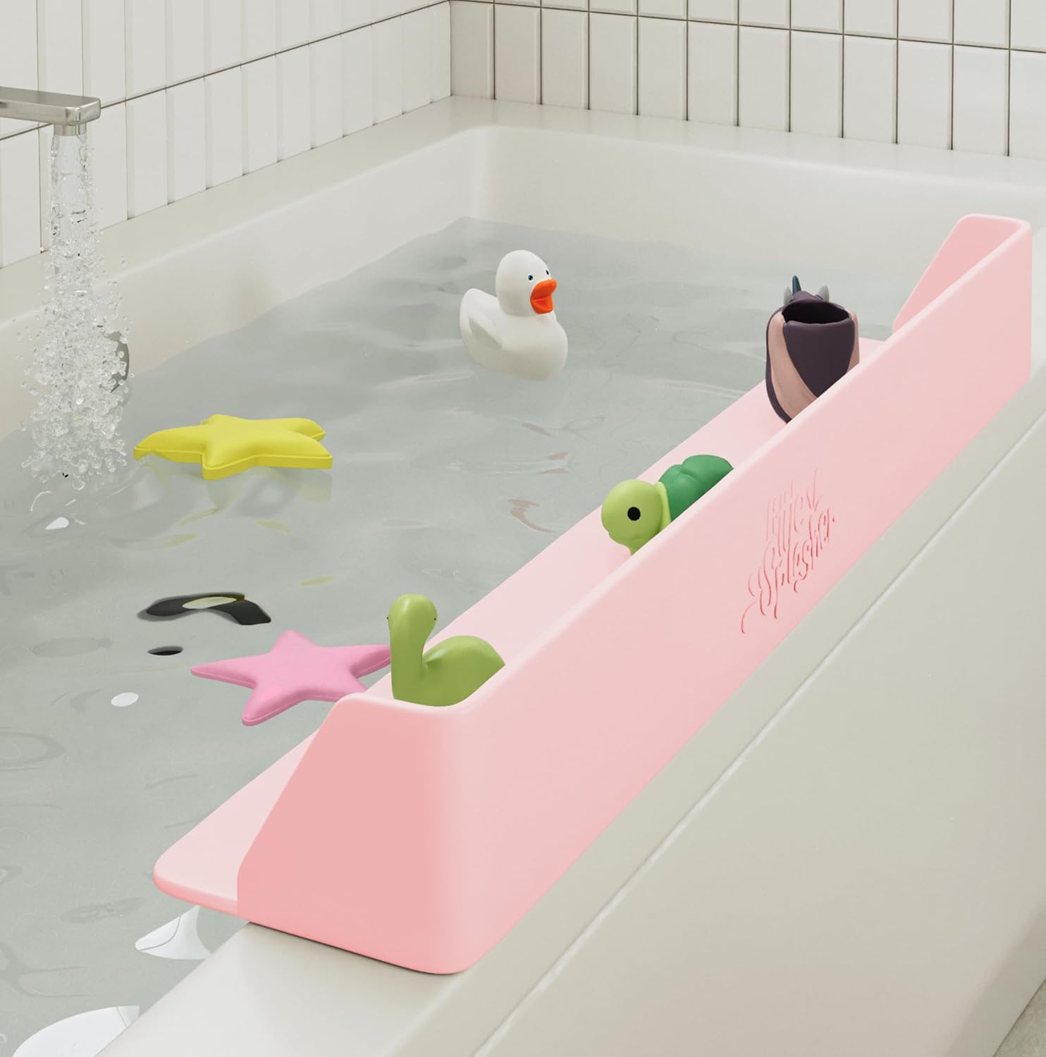 Little Splasher Original PlayPad Bathtub Splash Guard Play Shelf - Toy Tray Caddy Holder Storage - Suction Cups