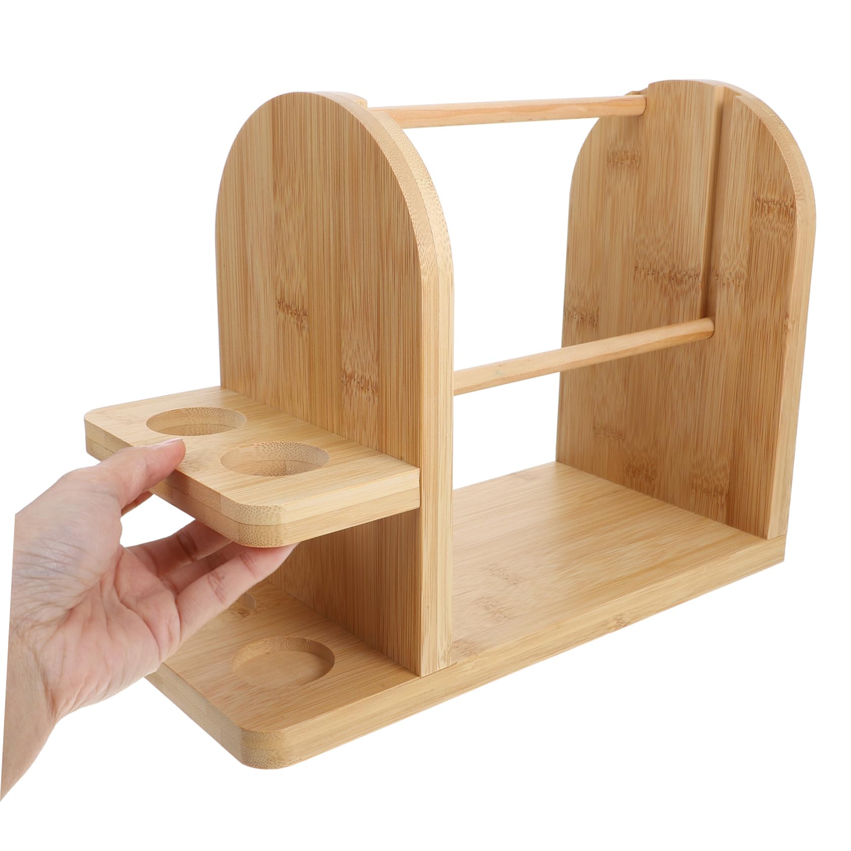 NUOBESTY Soporte Para Carretes De Bambú Dispensador De Ovillos Para Tejer Soporte Giratorio Para Hilo Organizador De Hilos Para Crochet Para Proyectos De Diy y Manualidades Casa