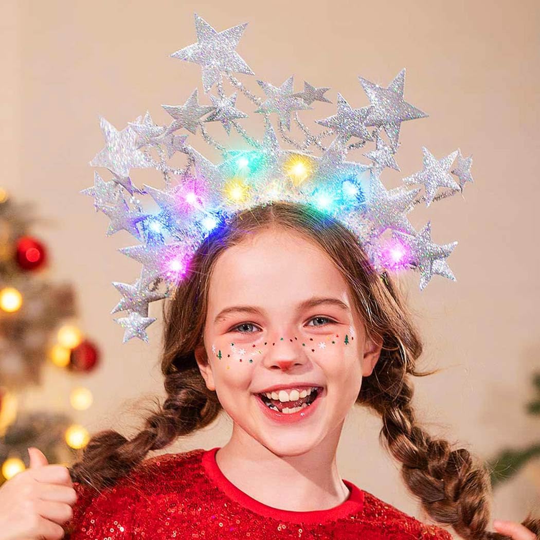 GORTIN Light up Stars Headband LED Headpiece Glowing Halloween Costume Headwear Rave Hair Accessories for Women - Image 4