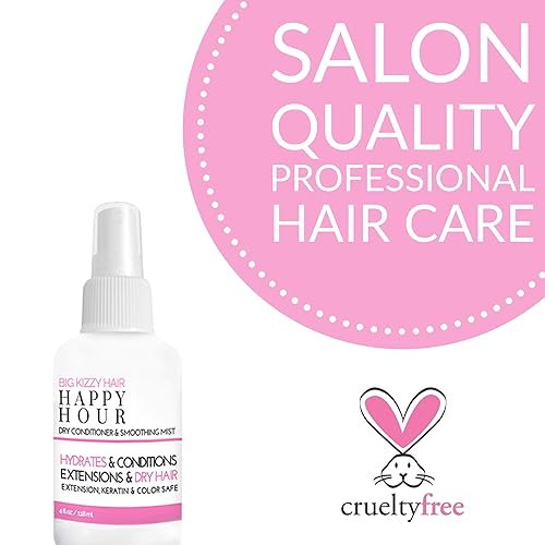 Miniatura 3 de Big Kizzy Happy Hour Dry Conditioner Spray  Aceite de Marula añade humedad + brillo al cabello seco y dañado  Spray suavizante elimina el