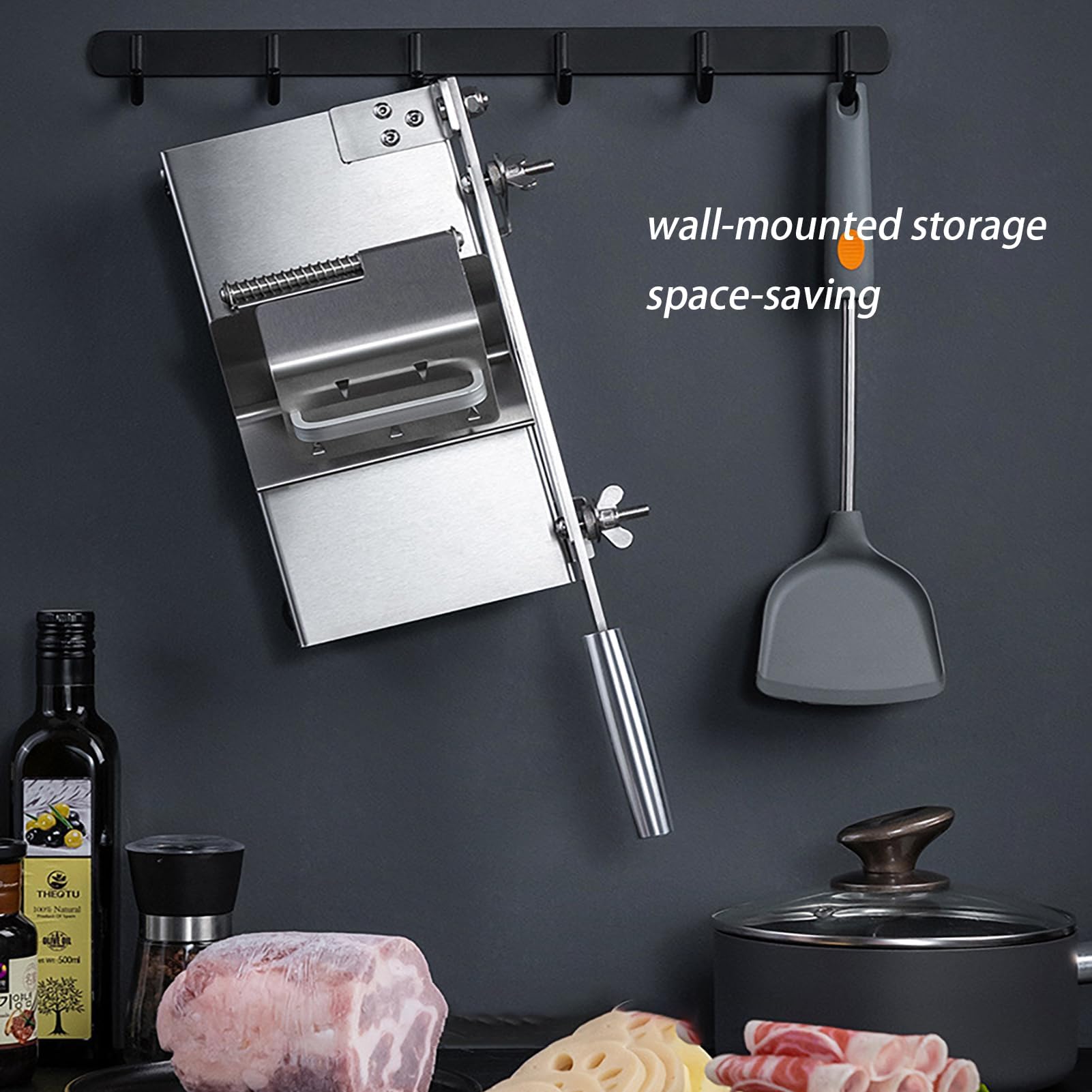 Máquina Cortadora De Carne Manual De Acero Inoxidable