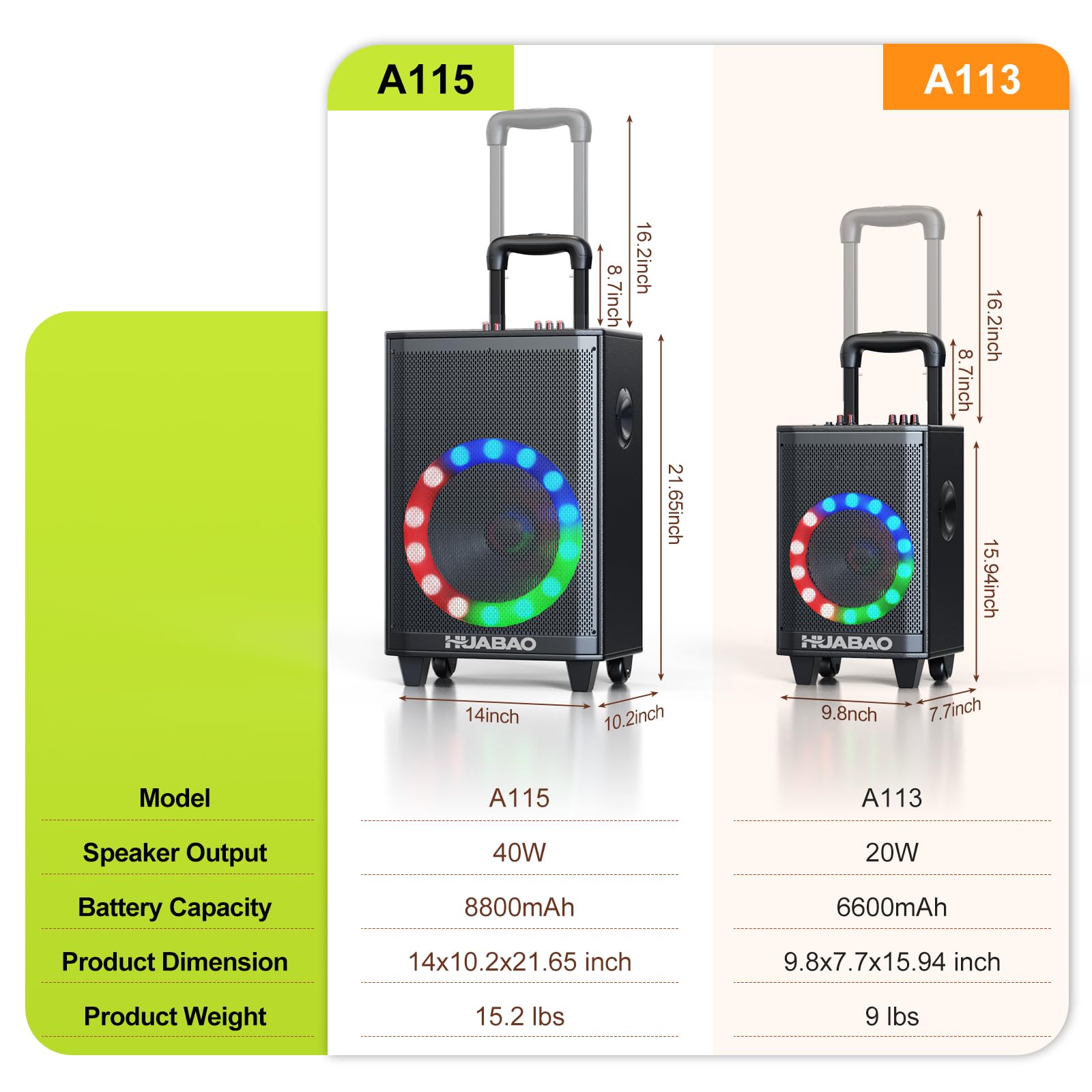 Altavoz Bluetooth Grande para Karaoke con 2 micrófonos inalámbricos, Sistema de 11 Altavoces con batería de 8800 mAh, Sistema PA con Ruedas y Luces, Mando a Distancia, FM/AUX/USB/TF, Graves y Agudos