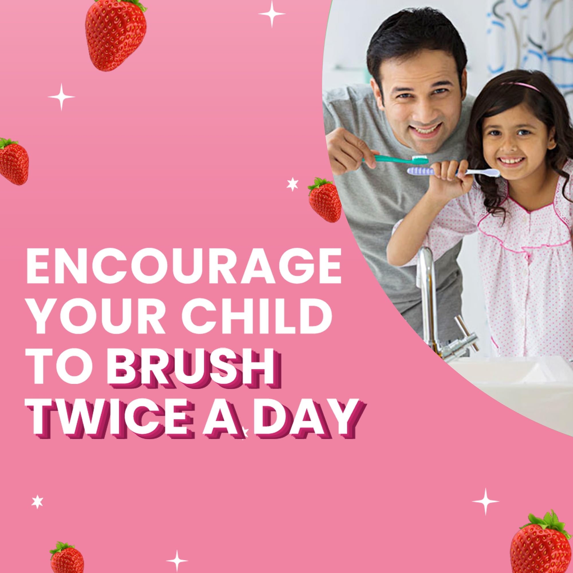 DABUR Herb'L Kids Toothpaste For 2-6 Years (Strawberry Flavour) - 80G