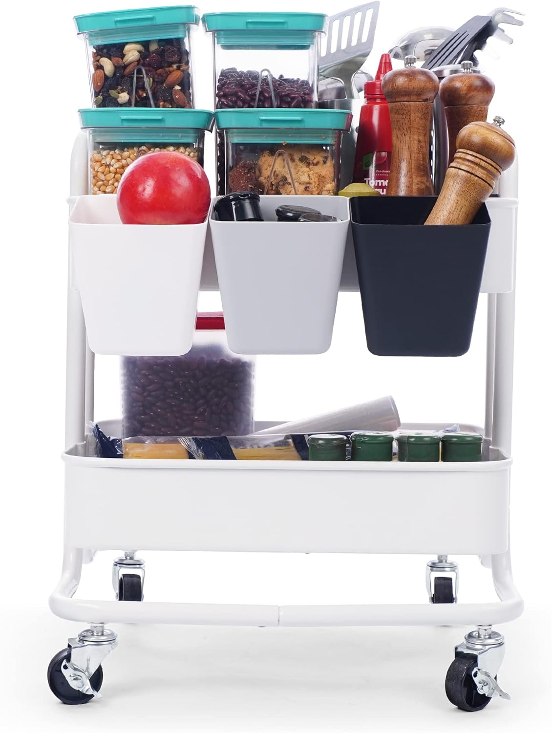 Buy Rolling Storage Carts on Wheels, Metal Utility Cart, Rolling