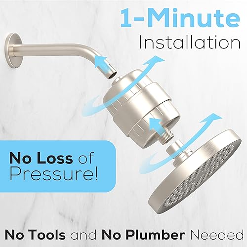 Miniatura 5 de SparkPod Filtro de cabezal de ducha de 23 etapas para cabello seco y piel  Filtros de ducha universales de alto rendimiento para eliminar productos