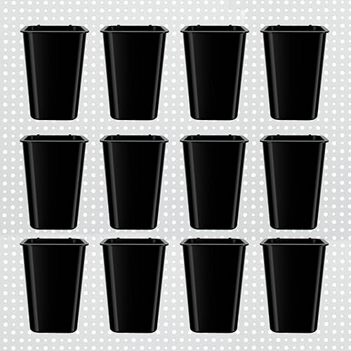 Paquete de 12 vasos de tablero de clavijas, se utiliza para el líquido que no se puede colgar o no tiene corrosión y sin volatilidad (negro)