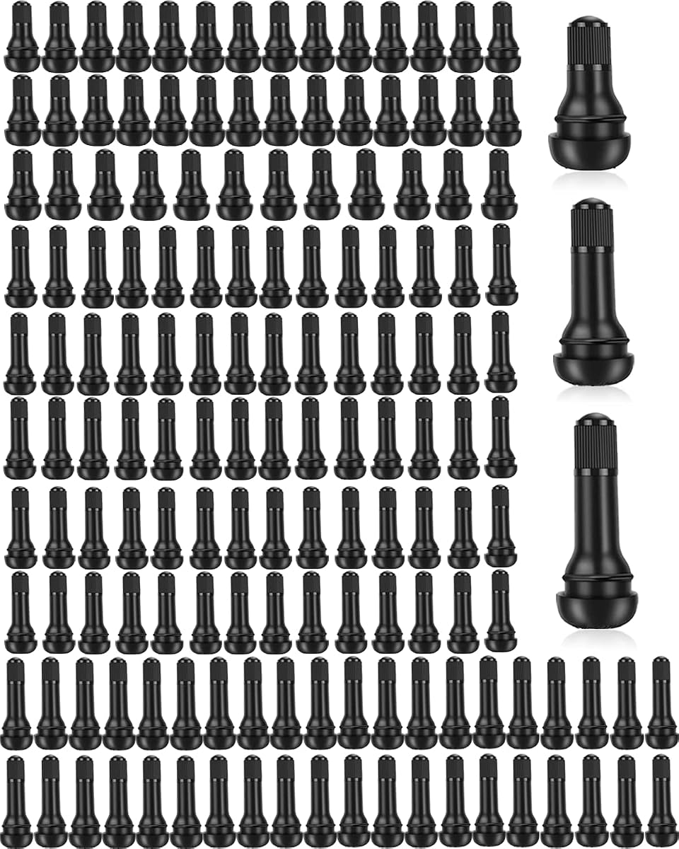 Riseuvo 150Pcs TR412 TR413 TR414 Rubber Snap-in Tire Valve Stem Kit | Fits Standard 0.453" Rim Holes for Compatible Cars, SUVs, Light Trucks, Trailers, ATVs, Motorcycles and Lawn Equipment