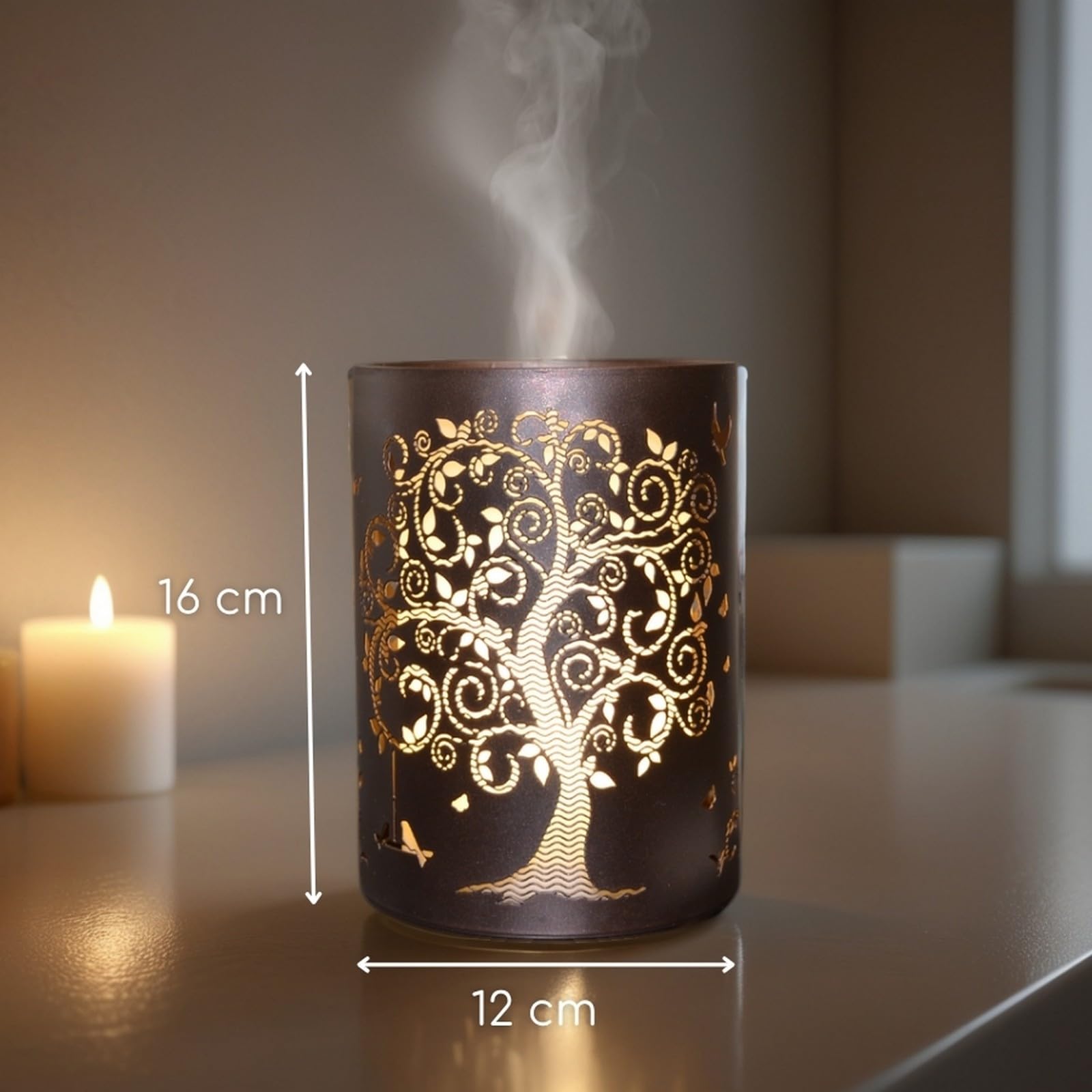 Zen'Arôme Vita Diffusore di Oli Essenziali Ultrasonici, Metallo, 15 x 19 cm