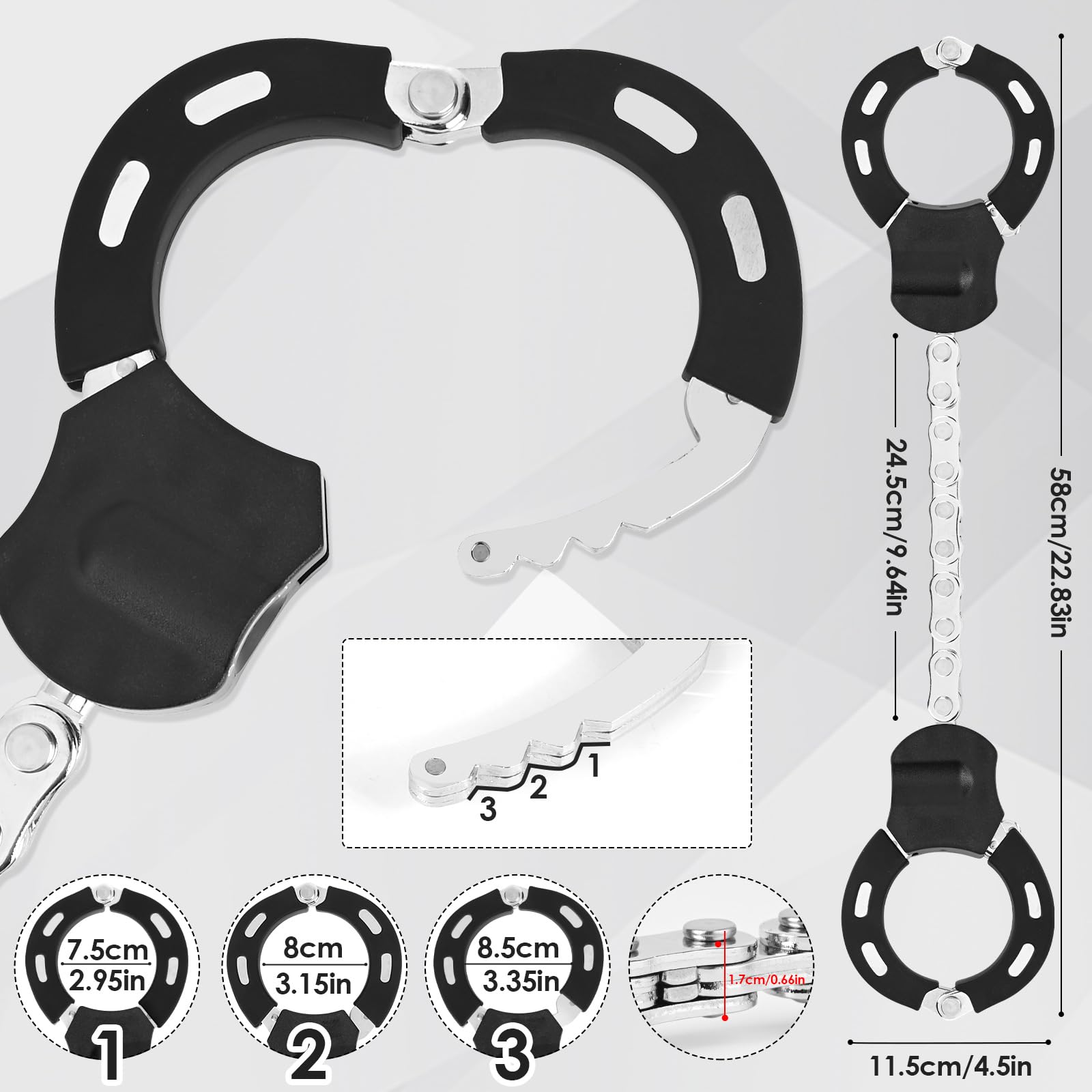 Catena Bicicletta Antifurto, Lucchetto Monopattino Elettrico, Accessori Monopattino Elettrico con Chiave E Borsa Impermeabile 3L, Lucchetto Manette per Scooter Elettrico, Moto, Carrozzine