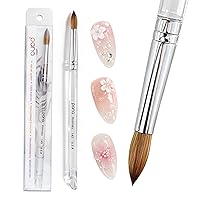 Vista 14 de PANA Pure Kolinsky Cepillo de uñas acrílico con mango de madera - forma redonda