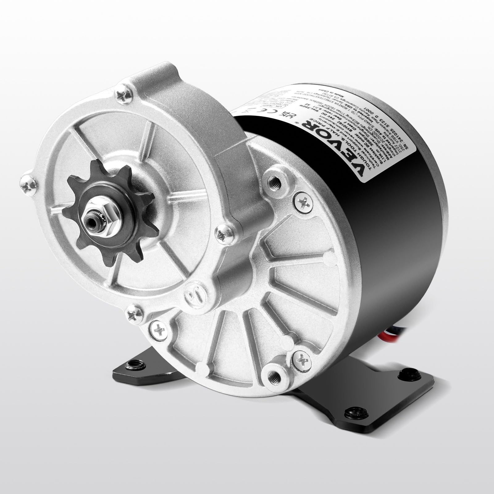 VEVOR Elektryczny silnik prądu stałego 350 W, wydajny silnik elektryczny, 24 V, 3000 obr./min, silnik elektryczny z gokartem, elektryczny silnik do rowerów elektrycznych, motocykli, skuterów,