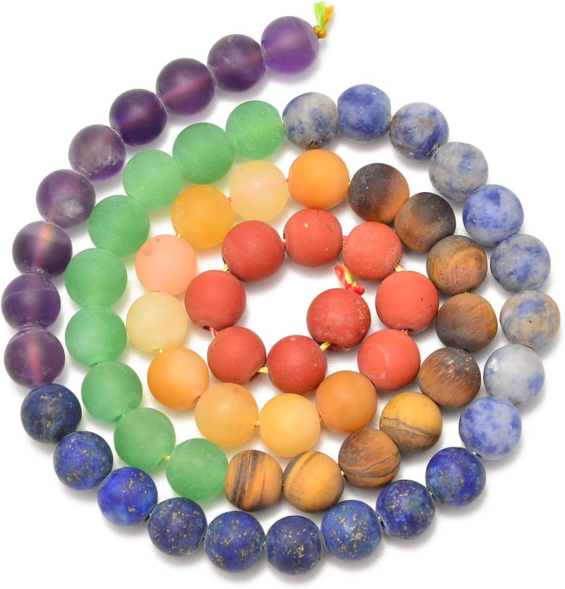AD Beads Healing Reiki 7 Chakras Yoga Natural Gemstone Round Loose Beads Matte 6mm 16" Matte 6mm