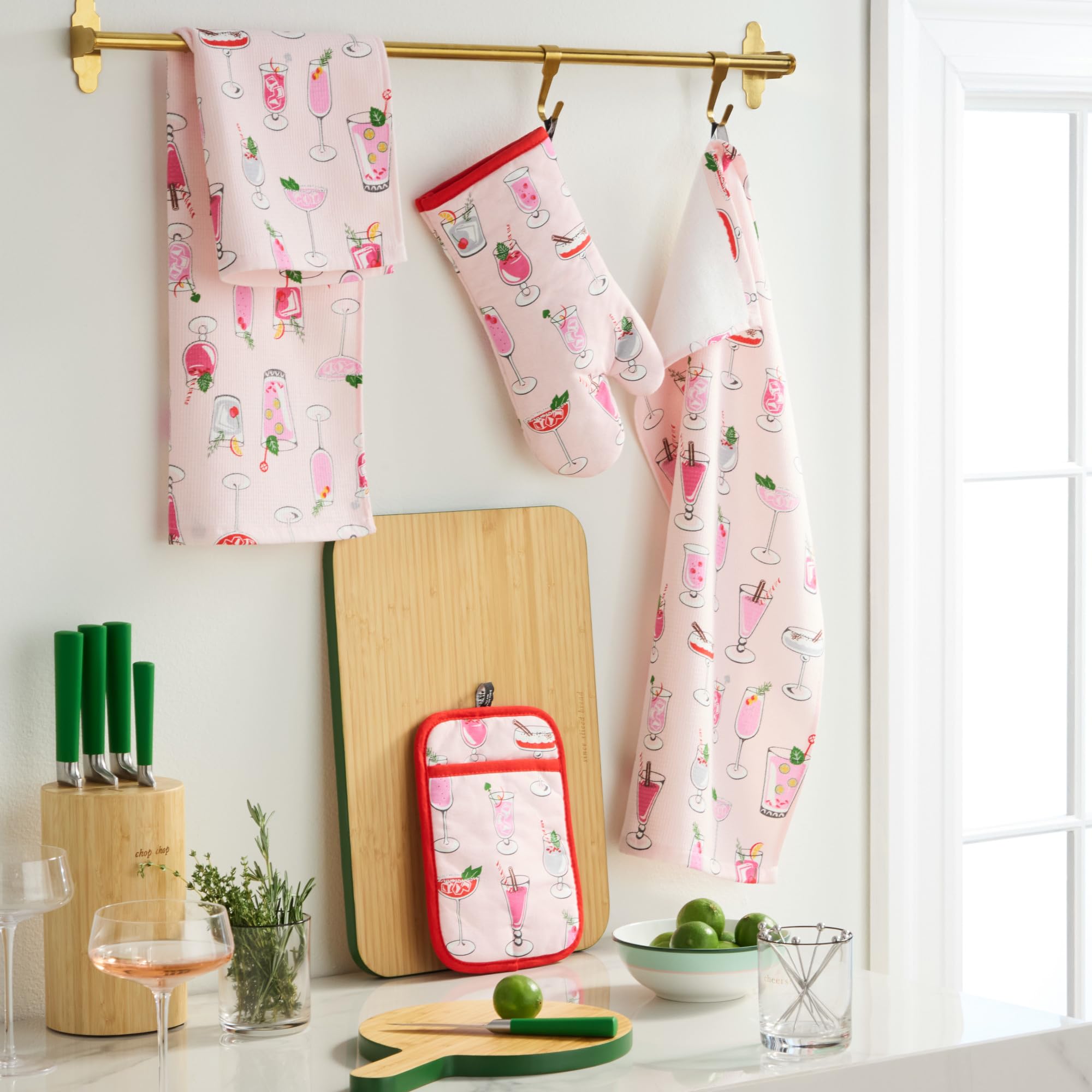 新品タグ付Kate Spade オーブンミット & キッチンタオル セット Amazon.co.jp: ケイト・スペード ニューヨーク ホリデー カクテル