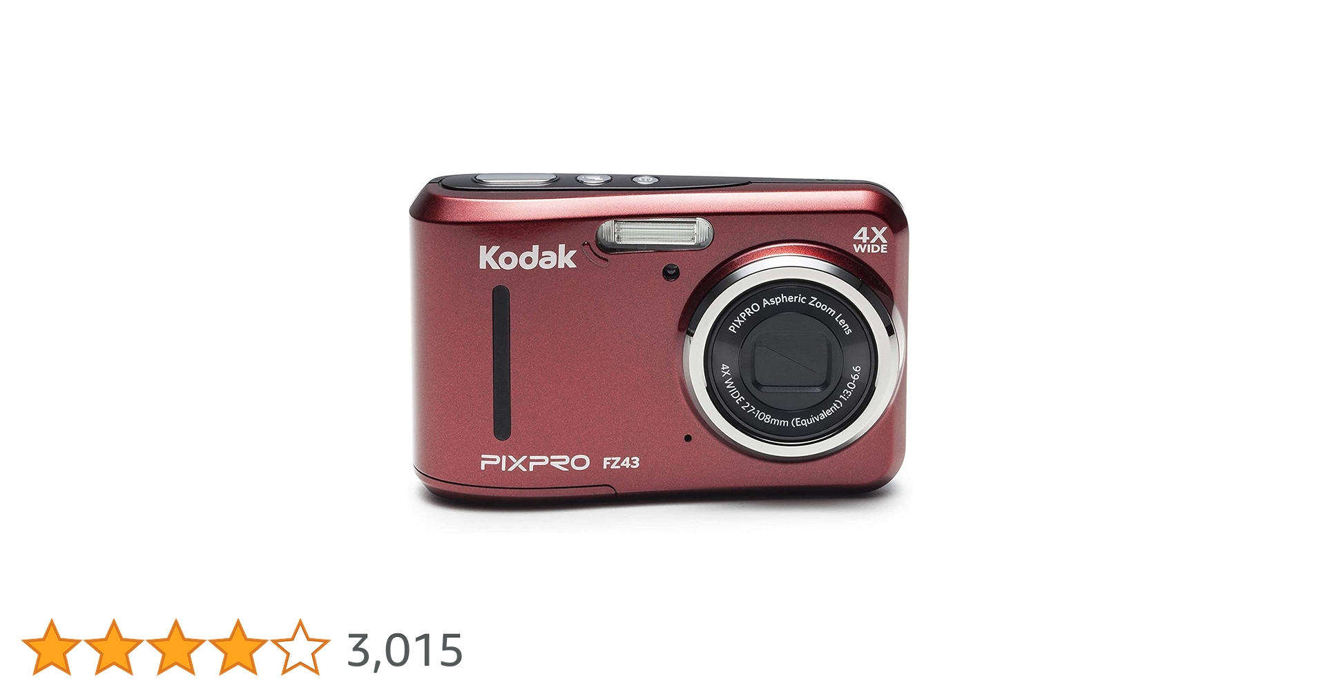 Kodak PIXPRO FZ43 赤 Kodak PIXPRO Friendly Zoom FZ43-RD 16MP Digital Camera with