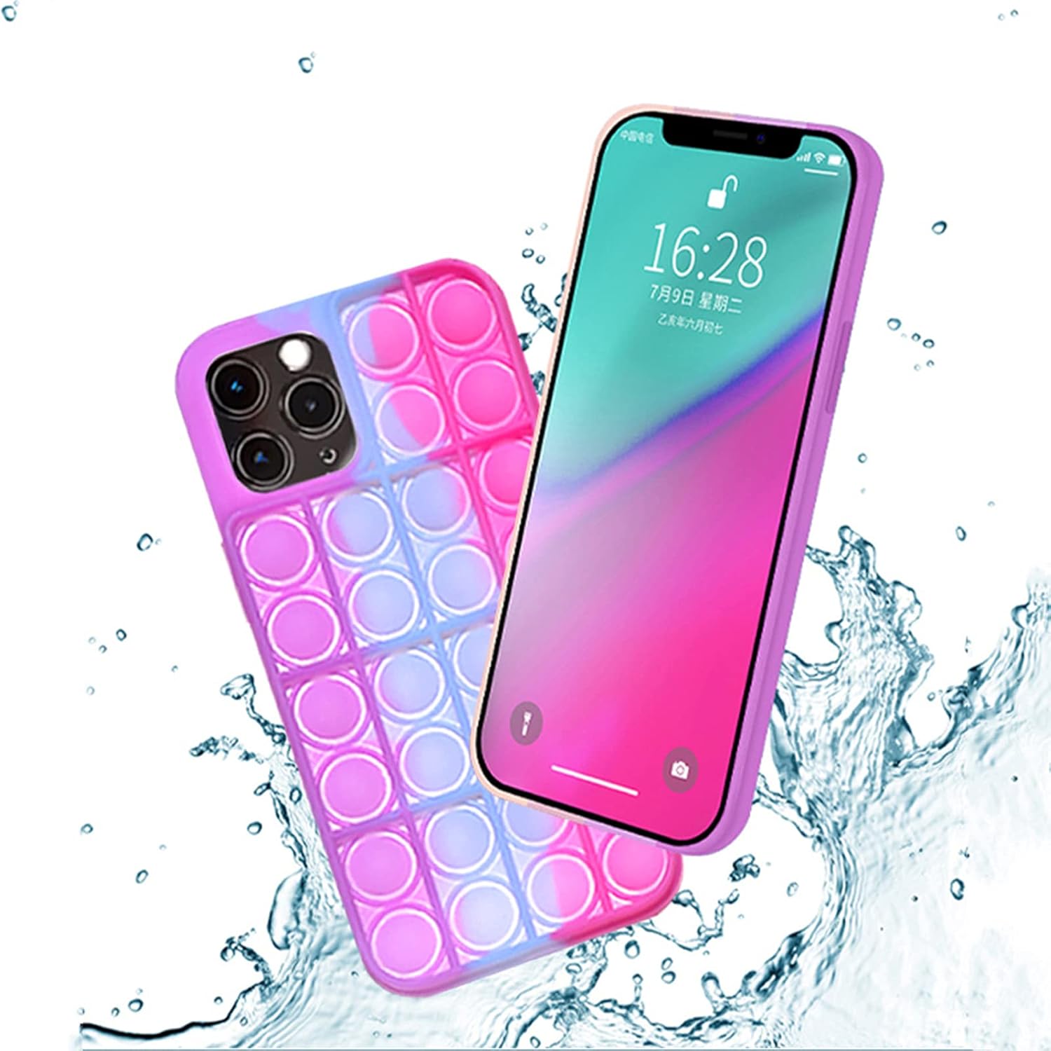Buy Fidget Toy Pop Phone Case Push Pop Bubble Silicone Case For Women Girls Teen Light Sensitive Color Change Girl Case For Iphone 12 12 Pro Online In Turkey B0972rrjx1