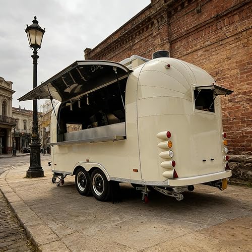 Custom Food Trailer for Sale, Fully Equipped Commercial Mobile Food Truck & Snack Cart Combo for Coffee, Pizza, Hot Dogs, Ice Cream & Fast Food Catering