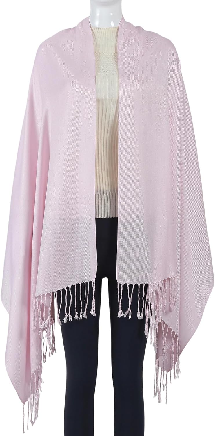 Pashmina Feel Shawl Wraps for Women Evening Dresses and Wedding Cover Up Formal Soft Silky Rave Scarf Elegant - Image 5