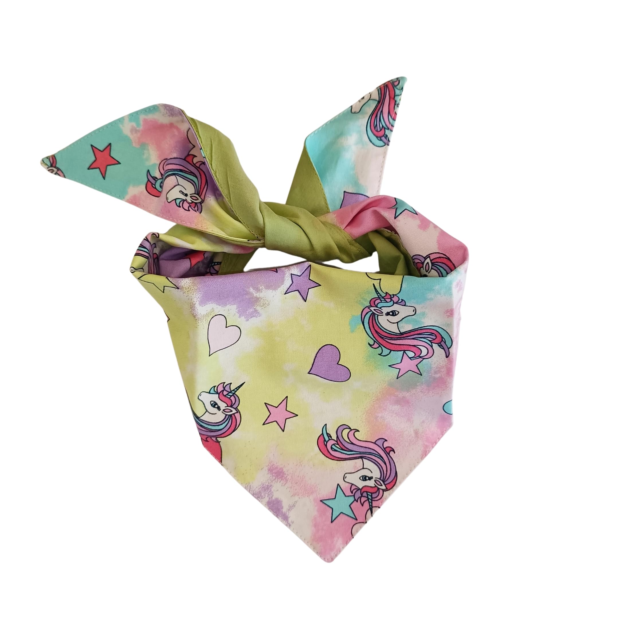 All For Fur Dog & Cat Bandanas | Premium Material | Handmade | Knot & Tie | Unicorn with Hearts (B0BW4F2LLK) Amazon Price History, Amazon Price Tracker