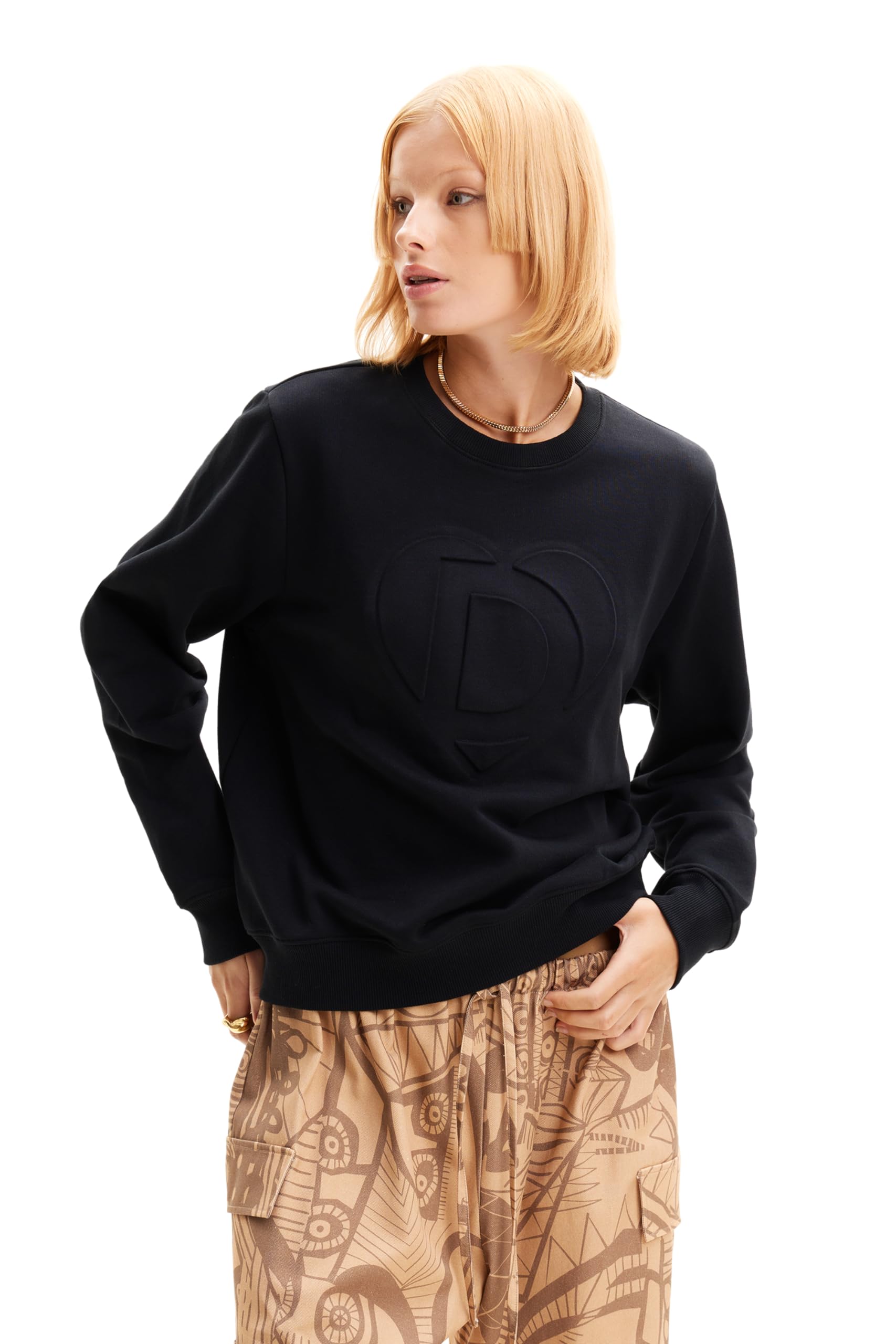 Desigual Women's Travis Sweater, Black, X-Groß