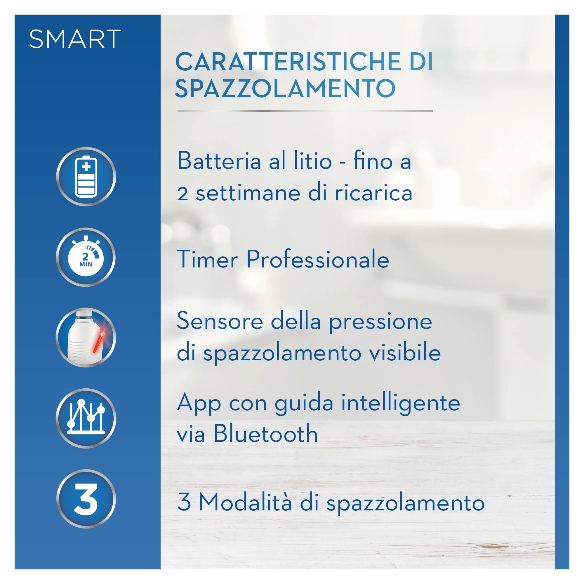 Oral-B Smart 4 4500 CrossAction Spazzolino Elettrico Ricaricabile, 1 Manico Nero Connesso, 3 Modalità Tra Cui Sbiancante e Denti Sensibili, 2 Testine, Custodia da Viaggio Premium