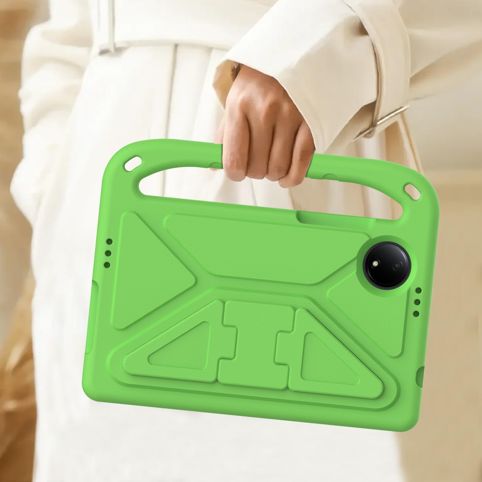 Custodia Per Bambini Xiaomi Redmi Pad SE 4G 8.7" 2024 - Antiurto In EVA Con Tracolla, Maniglia E Supporto - Rosa - 3