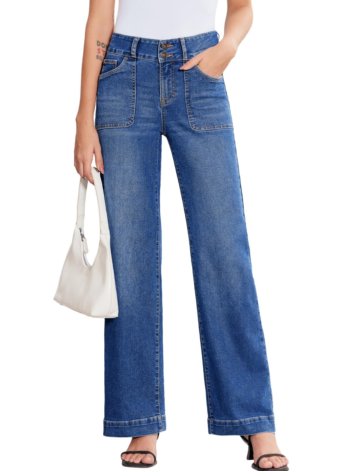 Sidefeel Women's Wide Leg Jeans