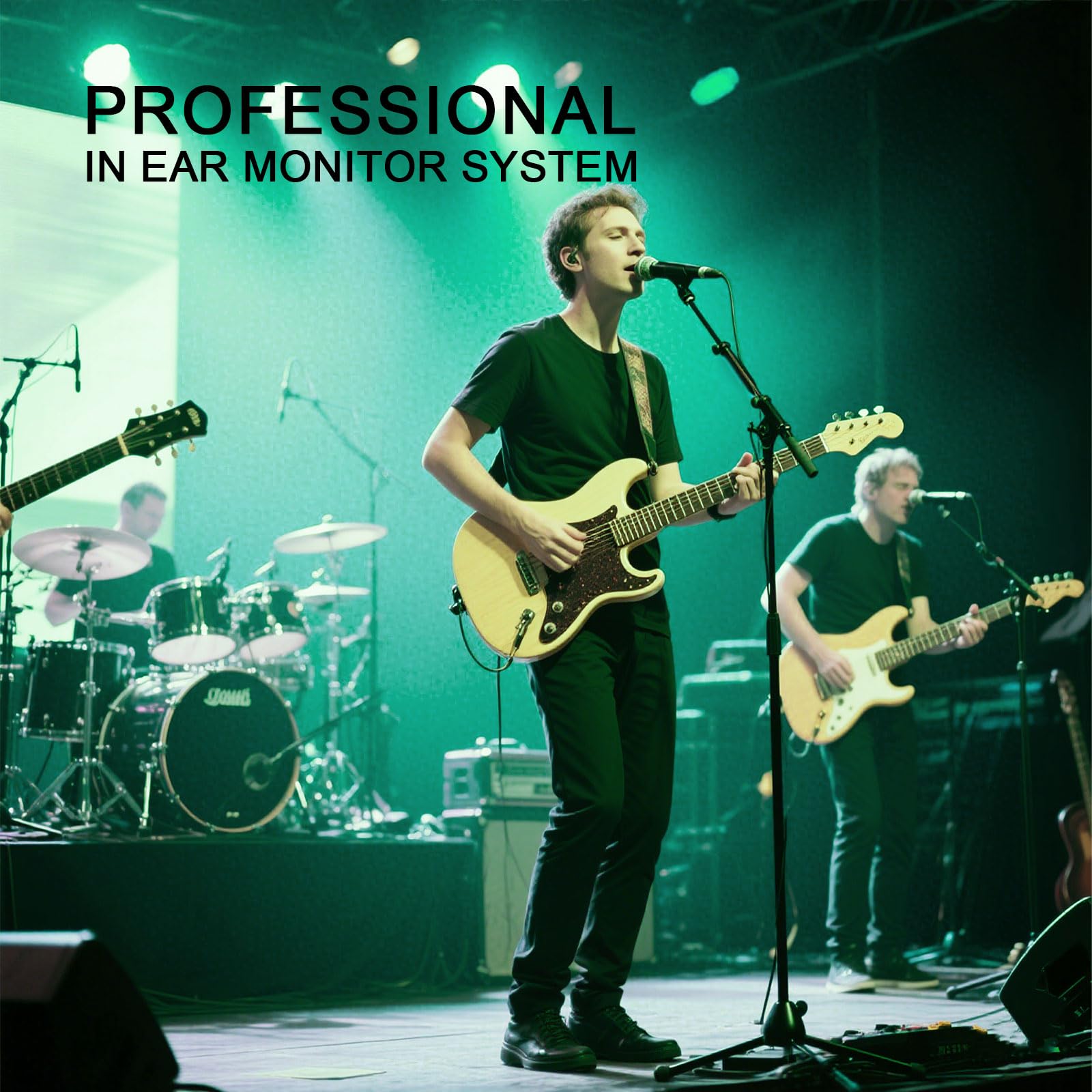 AR9 UHF Mono Wireless In Ear Monitor System Transmitter and Beltpack Receiver for Studio, Band Rehearsal and Live Performance (AR9 Pro-4)