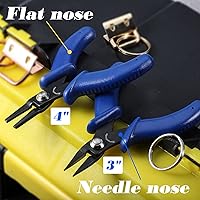 Vista 6 de SPEEDWOX Mini alicates de punta plana – Alicates de punta de cadena de 4 pulgadas para hacer joyas, trabajo con alambre, manualidades, cuentas