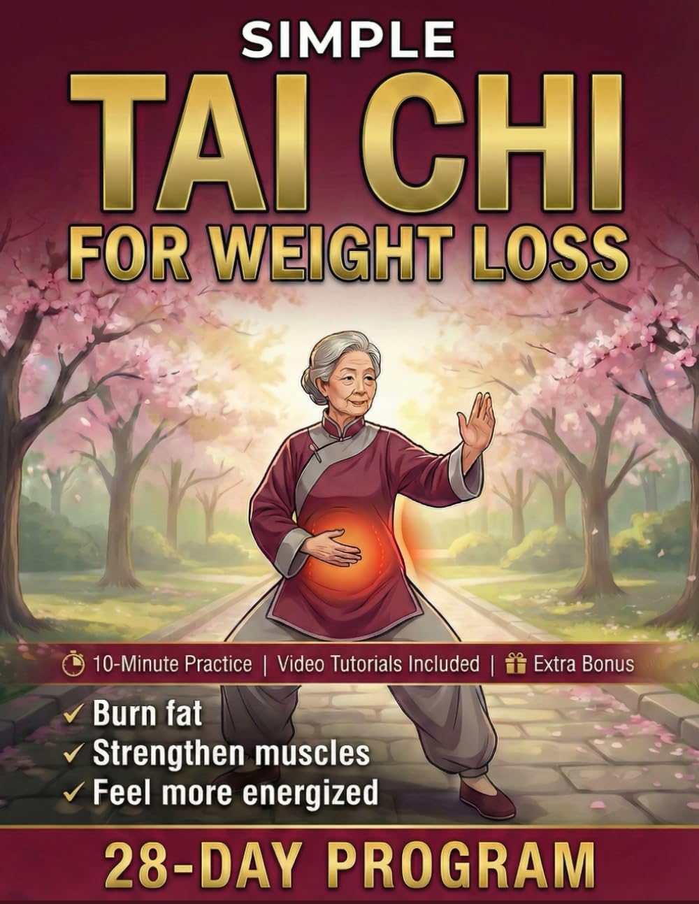 Simple Tai Chi for Weight Loss: 28-Day Program to Reshape Your Body, Build Strength and Feel Energized | Easy 10-Minute Daily Routine & Low-Impact ... Tutorials (Tai Chi, Made Easy and Gentle.)